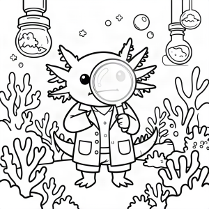 Axolotl savant descoperind o nouă bulă