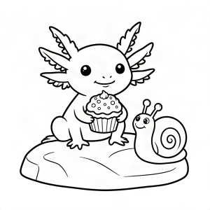 Axolotl savurând o brioșă