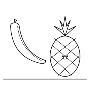 Banană și ananas tropicale