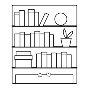 Bibliotecă cu rafturi pline de cărți