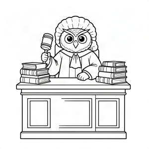 Bufniță judecător cu ciocan de lemn