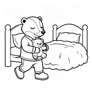 Bursuc somnoros în pijamale