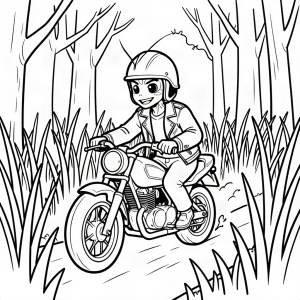 Călugăriță motociclistă în iarbă
