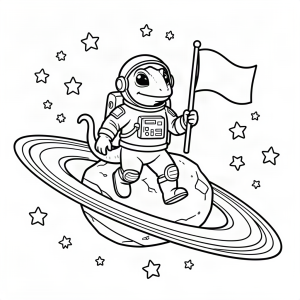 Cameleon astronaut pe inelele lui Saturn