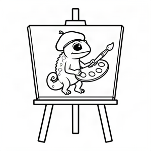 Cameleon pictor cu paletă