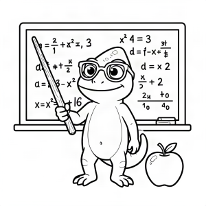 Cameleon profesor predând la o tablă