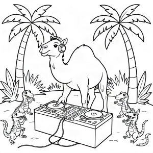 Cămilă DJ la o petrecere în oază