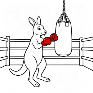 Cangur boxer în ring