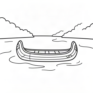 Canoe indiană pe râu