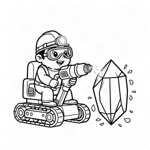 Cârtiță miner forând după cristale