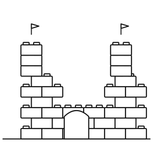 Castel construit din cuburi de joacă