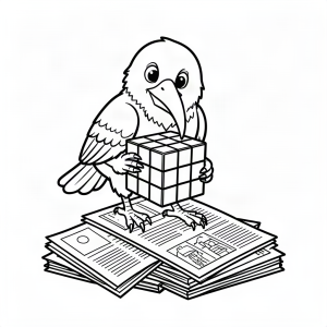 Cioară rezolvând un cub Rubik