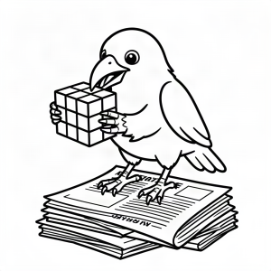Cioară rezolvând un cub Rubik