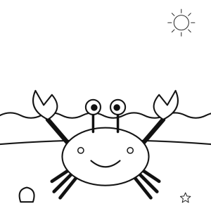 Crab vesel pe plajă