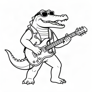 Crocodil chitarist rock la un concert