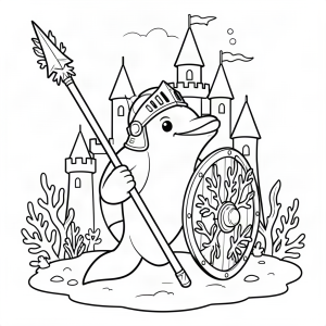 Delfin cavaler cu o suliță din coral