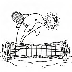 Delfin jucând tenis pe fundul mării