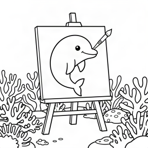 Delfin pictor subacvatic