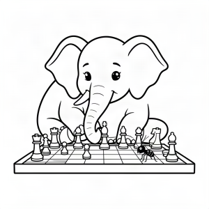 Elefant jucând șah cu o furnică