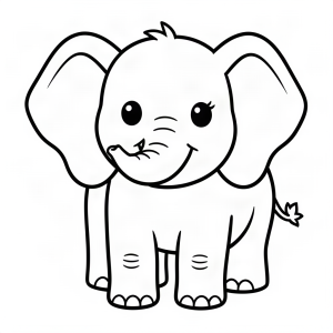 Elefant simpatic cu trompa în sus