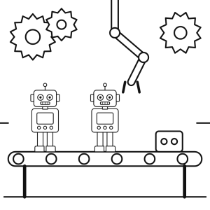 Fabrica de roboței cu bandă rulantă