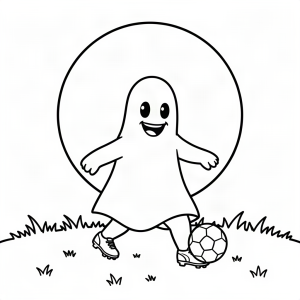 Fantomă jucând fotbal noaptea