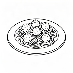 Farfurie cu spaghete și chiftele