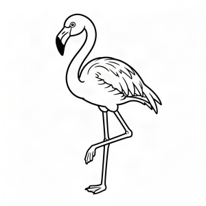 Flamingo stând într-un picior
