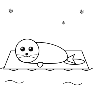 Foca drăgălașă pe gheață