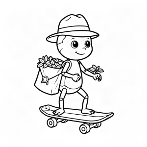 Furnică poștaș pe un skateboard