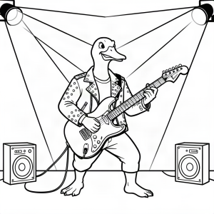 Gâscă rockstar la concert de chitare