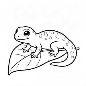 Gecko stând pe o frunză