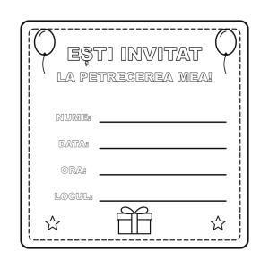 Invitație la petrecere de completat