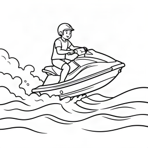 Jet ski sărind pe valuri