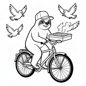 Leneș livrând pizza pe bicicletă
