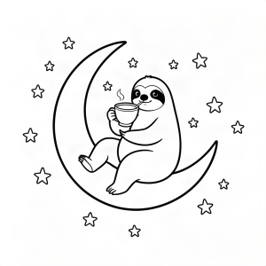 Leneș savurând un ceai pe lună