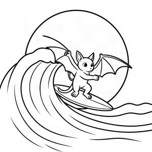 Liliac făcând surf pe o placă liliac