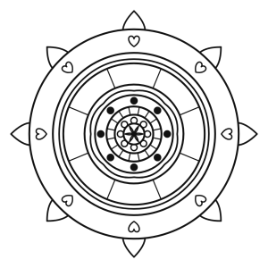 Mandala cu cercuri și zigzaguri