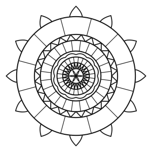 Mandala cu petale și inimioare