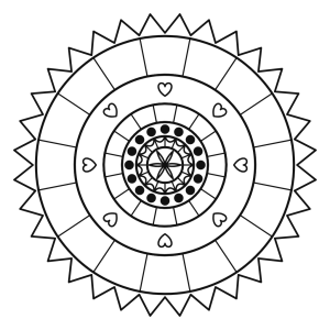 Mandala cu stele și buline