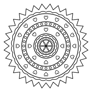 Mandala soare cu raze
