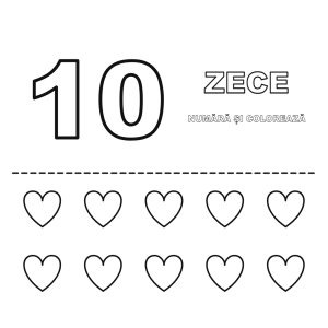 Numărul 10: numărăm și colorăm