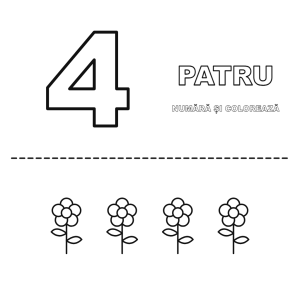 Numărul 4: numărăm și colorăm