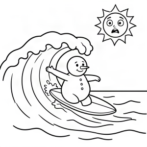 Om de zăpadă făcând surf