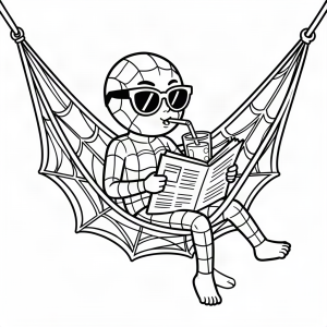 Păianjen relaxat în hamac de pânză