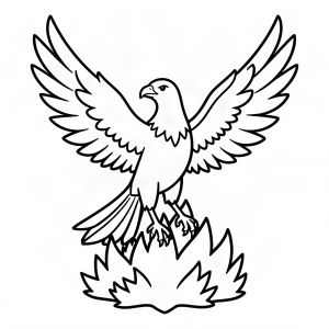 Pasărea Phoenix renăscând din cenușă