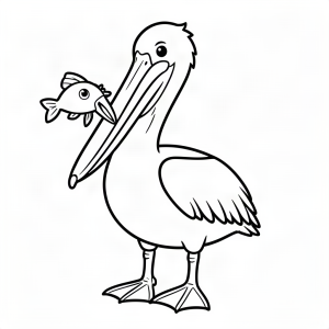 Pelican cu pește în cioc