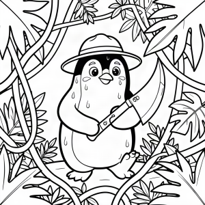 Pinguin explorator în junglă