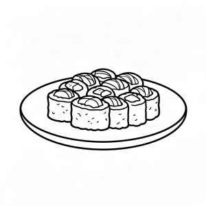 Platou cu rulouri de sushi