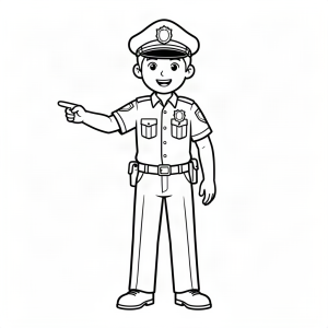 Polițist dirijând traficul